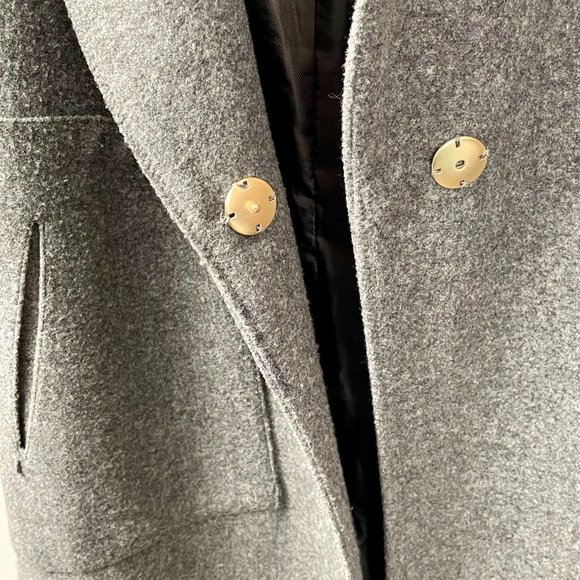 Grey Flannel Modern Korean Car Coat, 3/4 Sleeves, Single Snap Closure, Size M/L - Picture 4 of 8